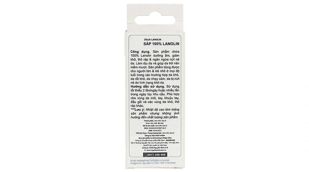 Sáp dưỡng da Ziaja Lanolina Kosmetyczna dưỡng ẩm, làm dịu da tuýp 10g - 3